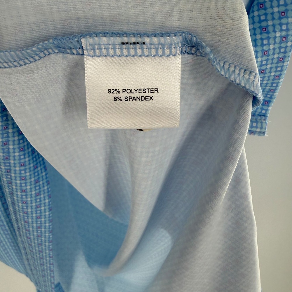 Peter Millar Crown Sport Summer Comfort Polo Shirt Mens XL Blue UPF 50+ - Picture 7 of 7